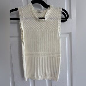 Wilfred Cream Knit Ruffle Sleeve Top- Cannes Top